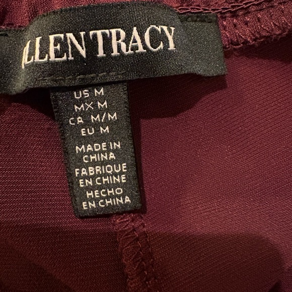 Ellen Tracy Women's Wide Leg Pants in Deep Burgundy - Picture 3 of 7